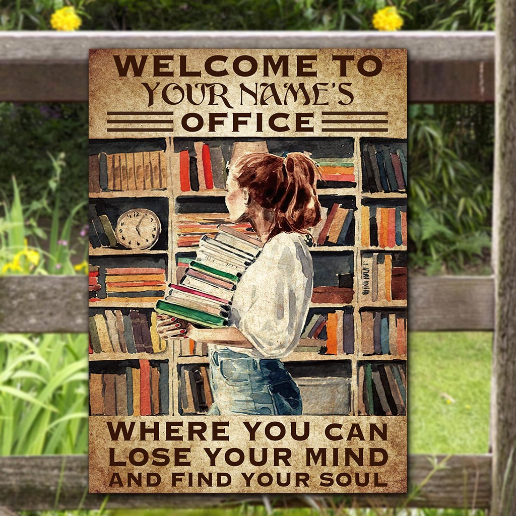 Welcome To My Office - Book Personalized Rectangle Metal Sign