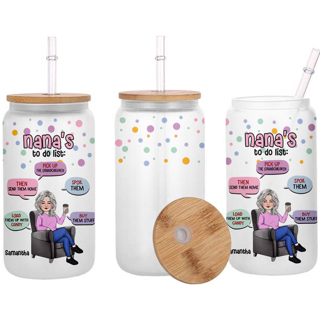Nana's To Do List - Personalized Grandma Can Glass