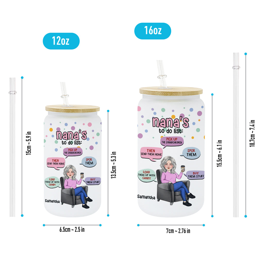 Nana's To Do List - Personalized Grandma Can Glass