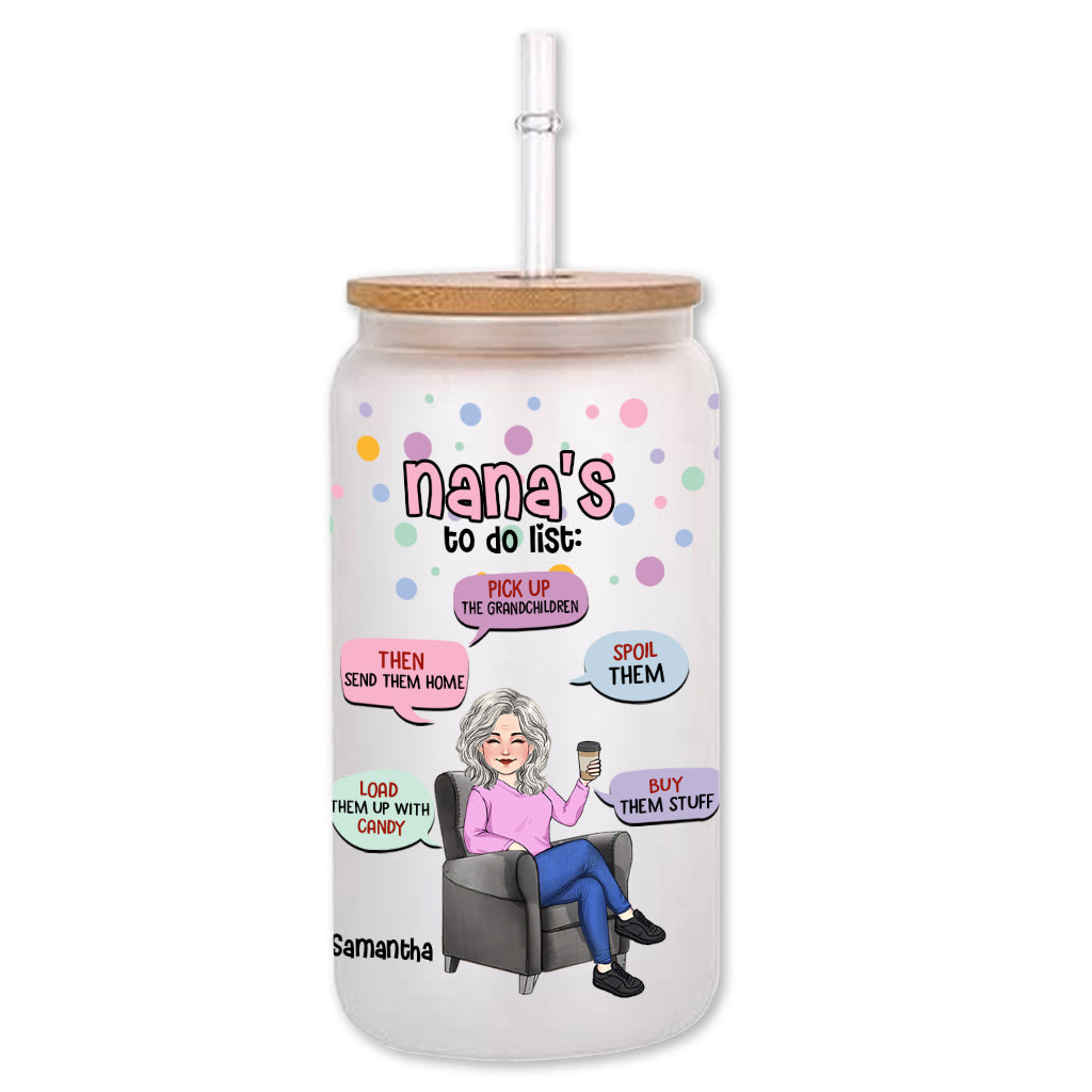 Nana's To Do List - Personalized Grandma Can Glass