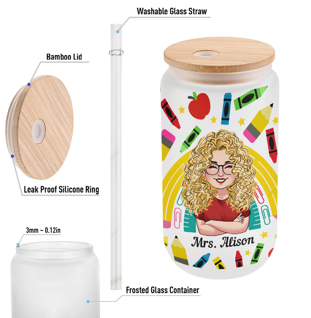 It Takes A Big Heart - Personalized Teacher Can Glass