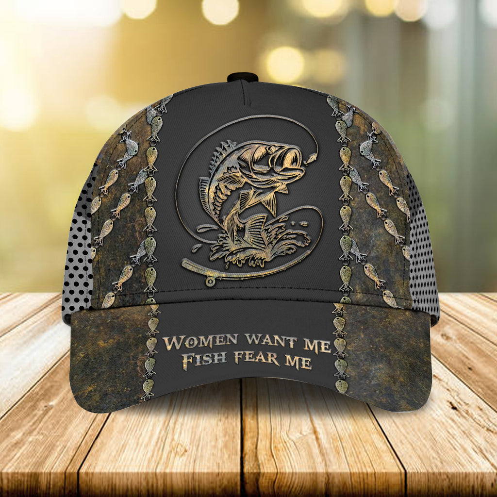 Fish Fear Me - Personalisierte Angel-Klassiker-Kappe