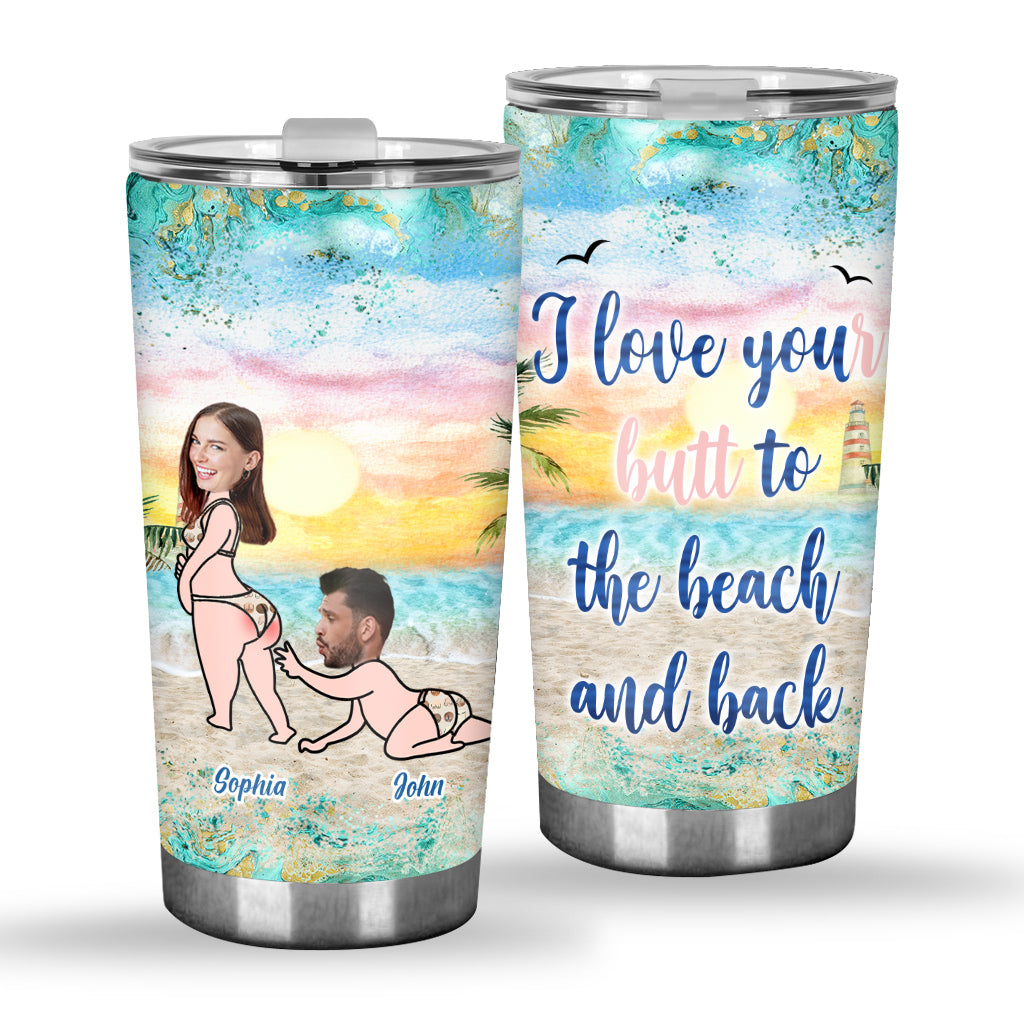 I Love You To The Beach - Personalized Couple Tumbler