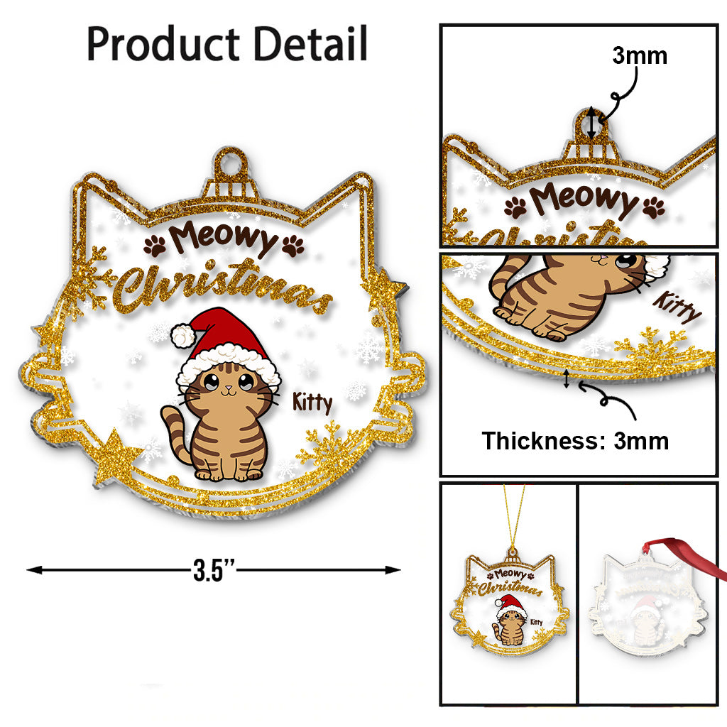 Meowy Christmas - Personalized Cat Ornament