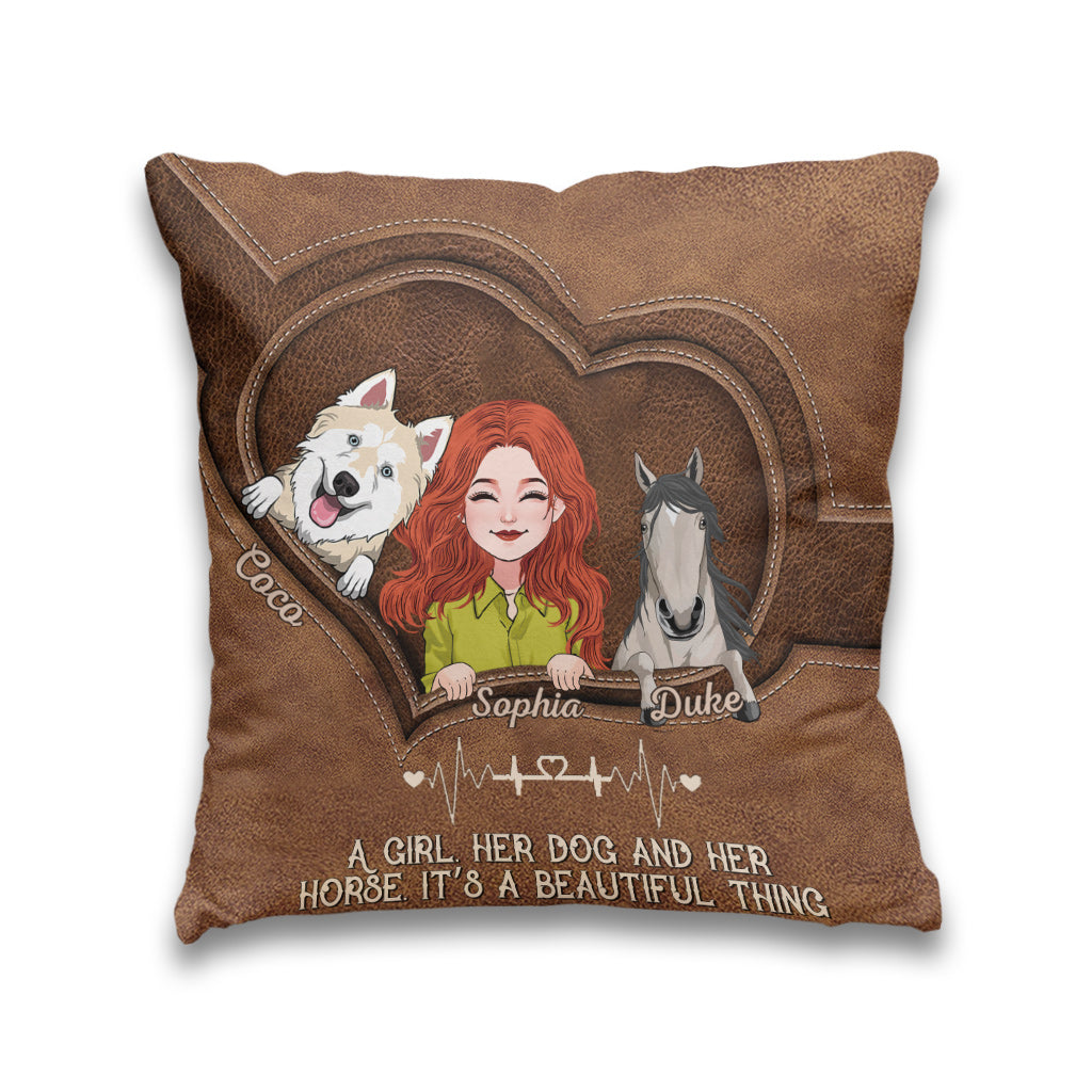 Quel bel objet ! - Coussin décoratif personnalisé à motif cheval