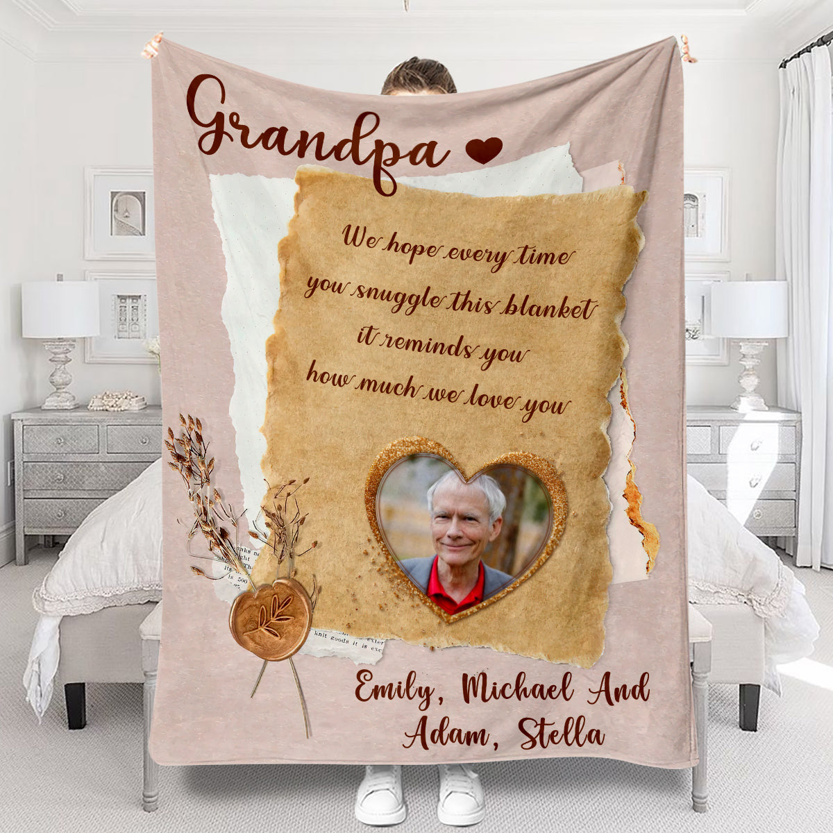 Grandma Mama - Gift for grandma, mom, dad, grandpa, aunt, uncle, sister, brother, husband, wife, friend - Personalized Blanket