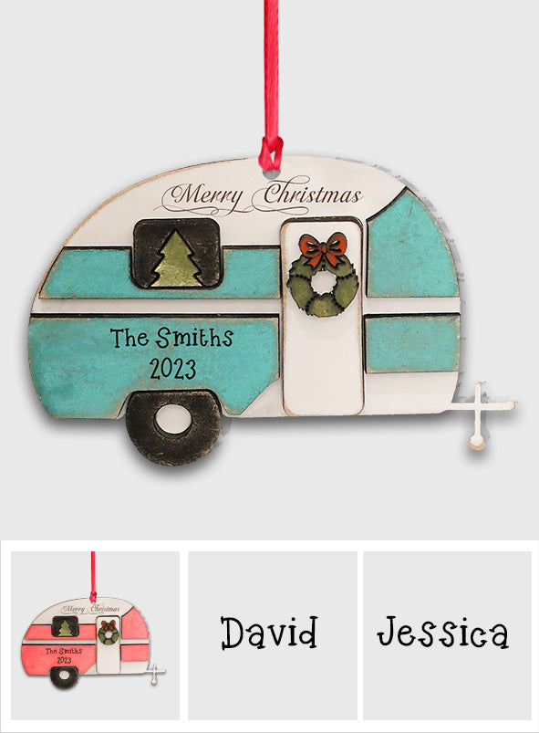 Happy Camper Merry Christmas - Personalized Camping Ornament