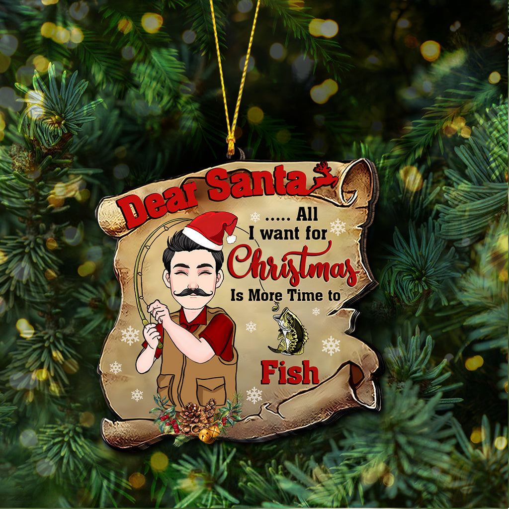 Dear Santa - Personalized Fishing Ornament
