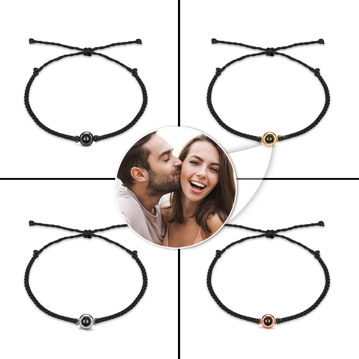 Sun Flower Custom Photo Projection Charm - gift for who lost a loved one - Personalized Projection Bracelet