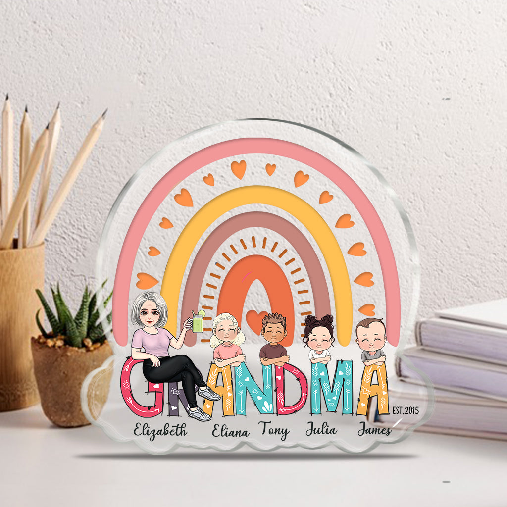 Grandma Est. - Personalized Mother Custom Shaped Acrylic Plaque