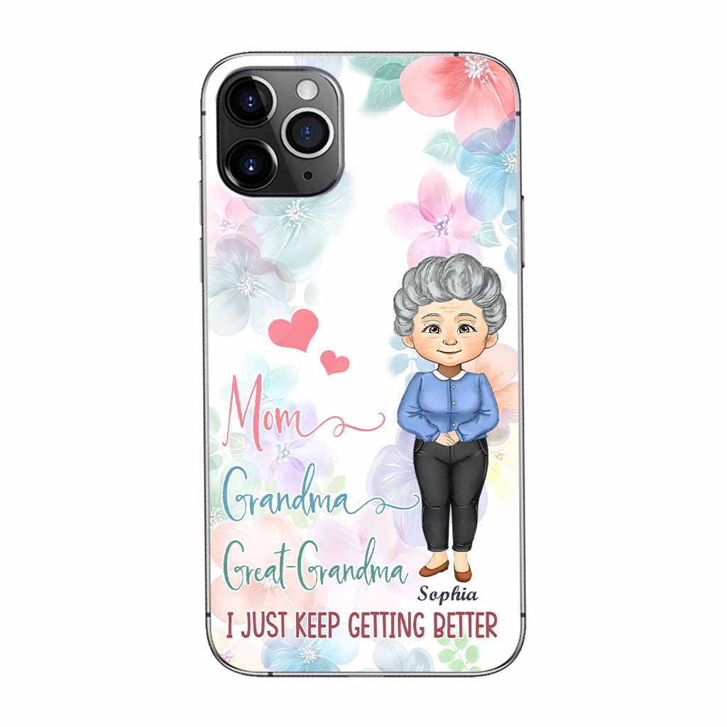 Je ne cesse de m'améliorer - Coque de téléphone personnalisée pour grand-mère