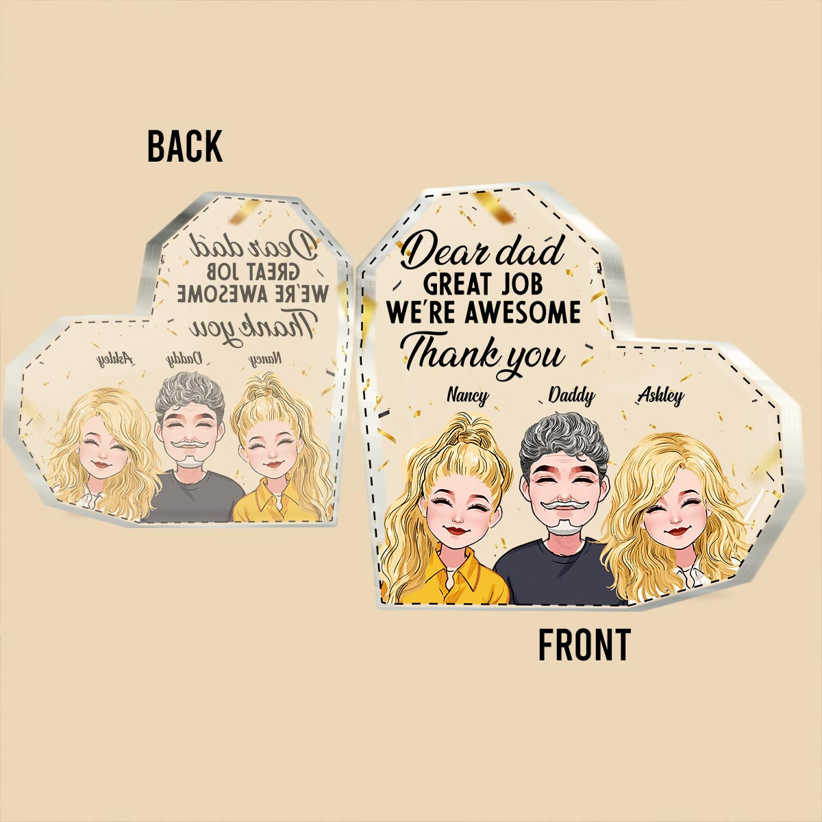 We're Awesome - Personalized Father's Day Father Custom Shaped Acrylic Plaque