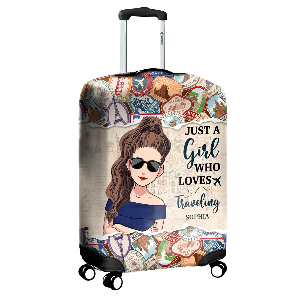 Just A Girl Who Loves Travelling - Personalized Travelling Luggage Cover