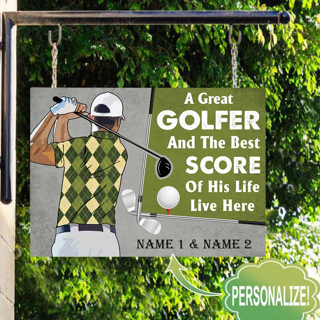 Panneau métallique rectangulaire personnalisé pour un vieux golfeur