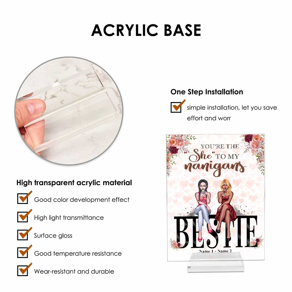 Bestie - Personalized Transparent Acrylic Plaque