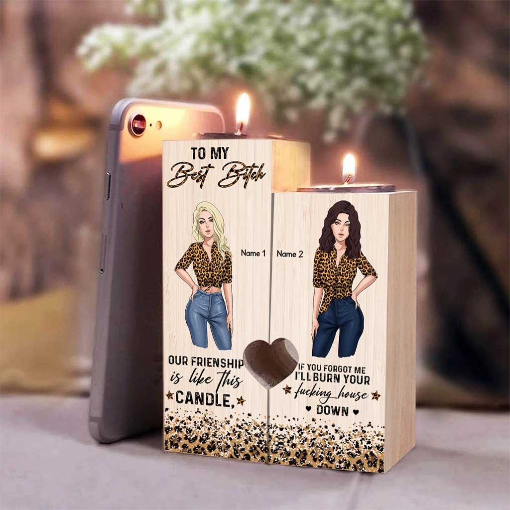 Our Friendship Is Like This Candle - Personalized Bestie Candle Holder