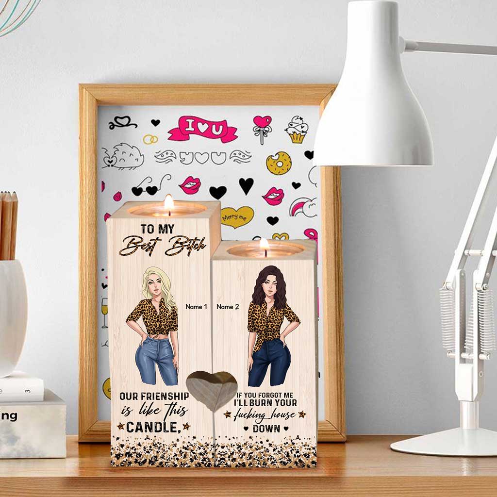 Our Friendship Is Like This Candle - Personalized Bestie Candle Holder