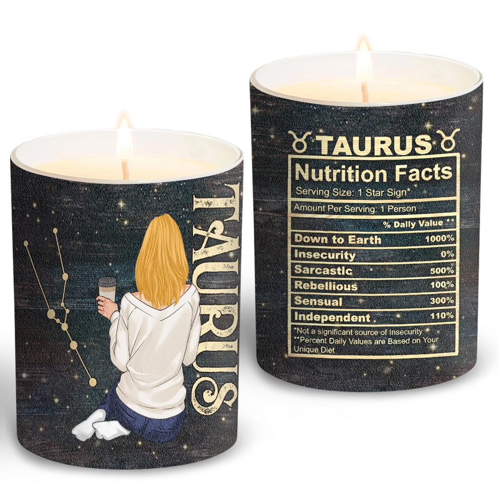 Bougie horoscope personnalisée avec couvercle en bois - Signe du zodiaque