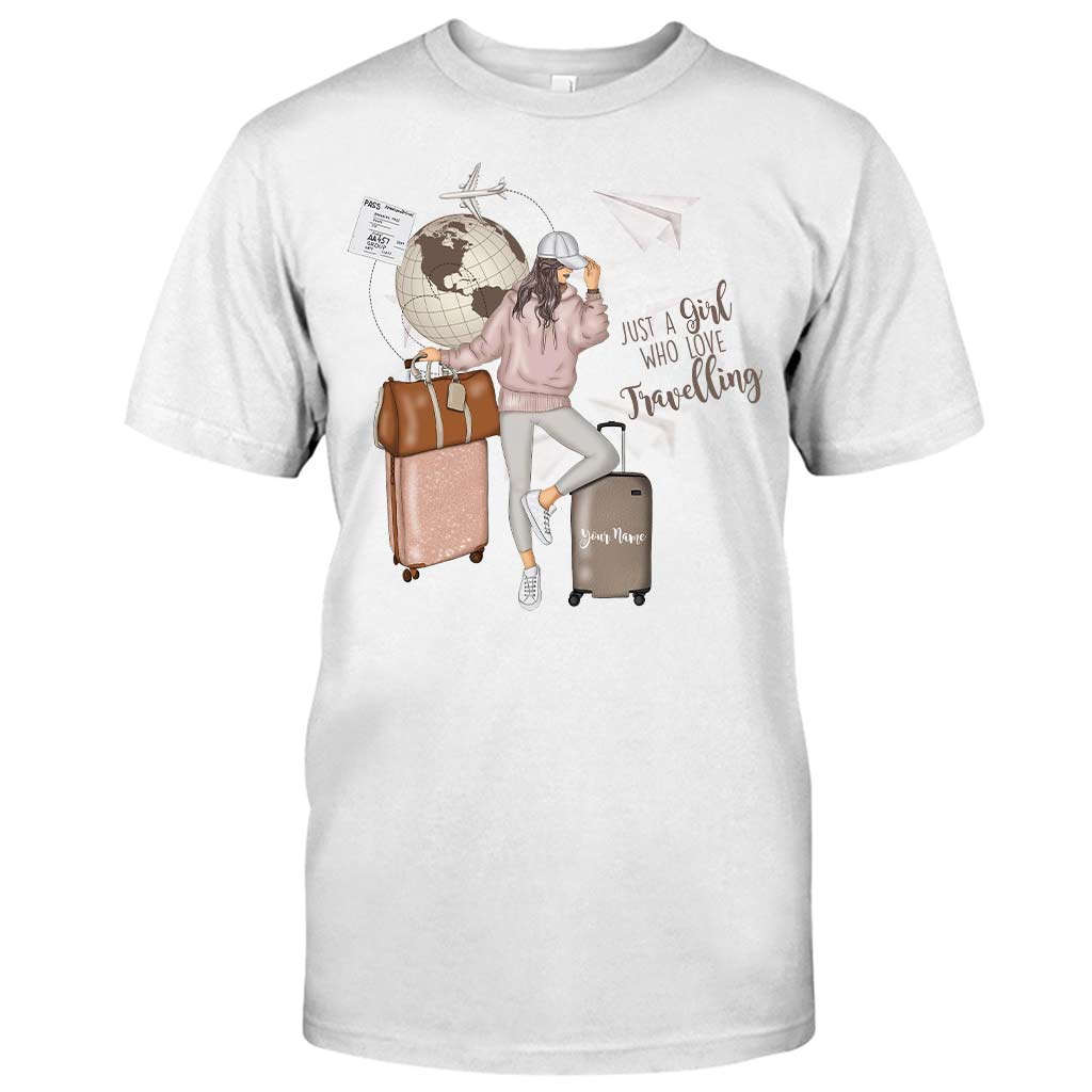 Juste une fille qui aime voyager - T-shirt et sweat à capuche personnalisés