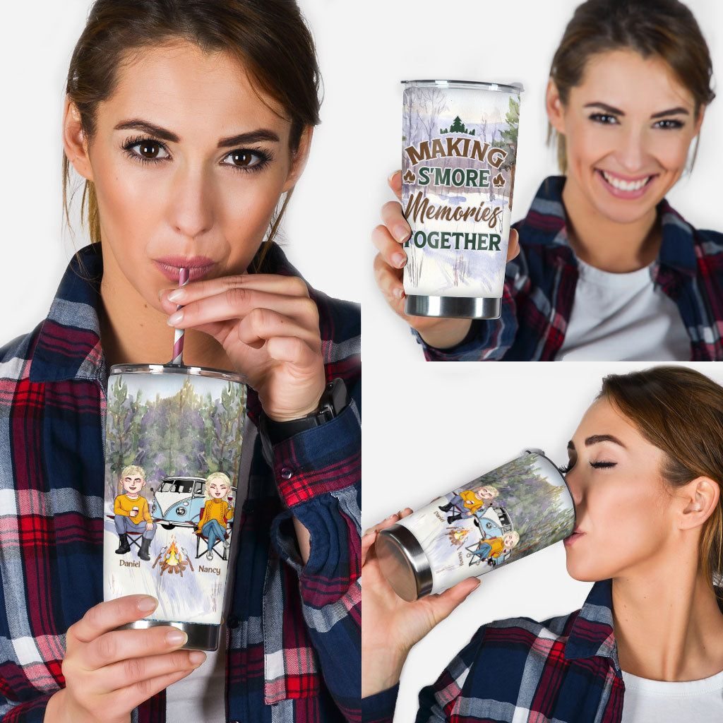 Making S'more Memories Together - Personalized Couple Camping Tumbler