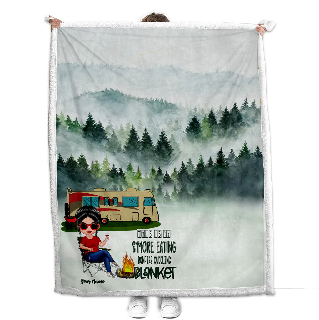 Das ist meine S'mores-Lagerfeuer-Kuscheldecke – personalisierte Campingdecke