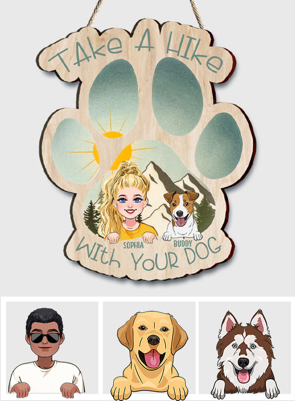 Take A Hike - Personalized Hiking Custom Shaped Wood Sign