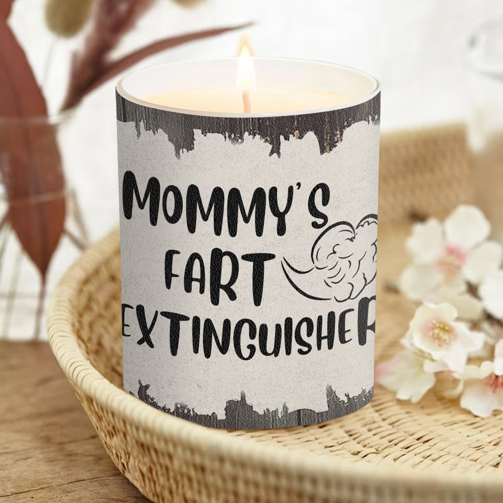 Fart Extinguisher - Gift for dad, grandma, grandpa, mom, uncle, aunt, son, daughter, brother, sister, granddaughter, grandson, husband, wife, boyfriend, girlfriend, friend - Personalized Candle With Wooden Lid