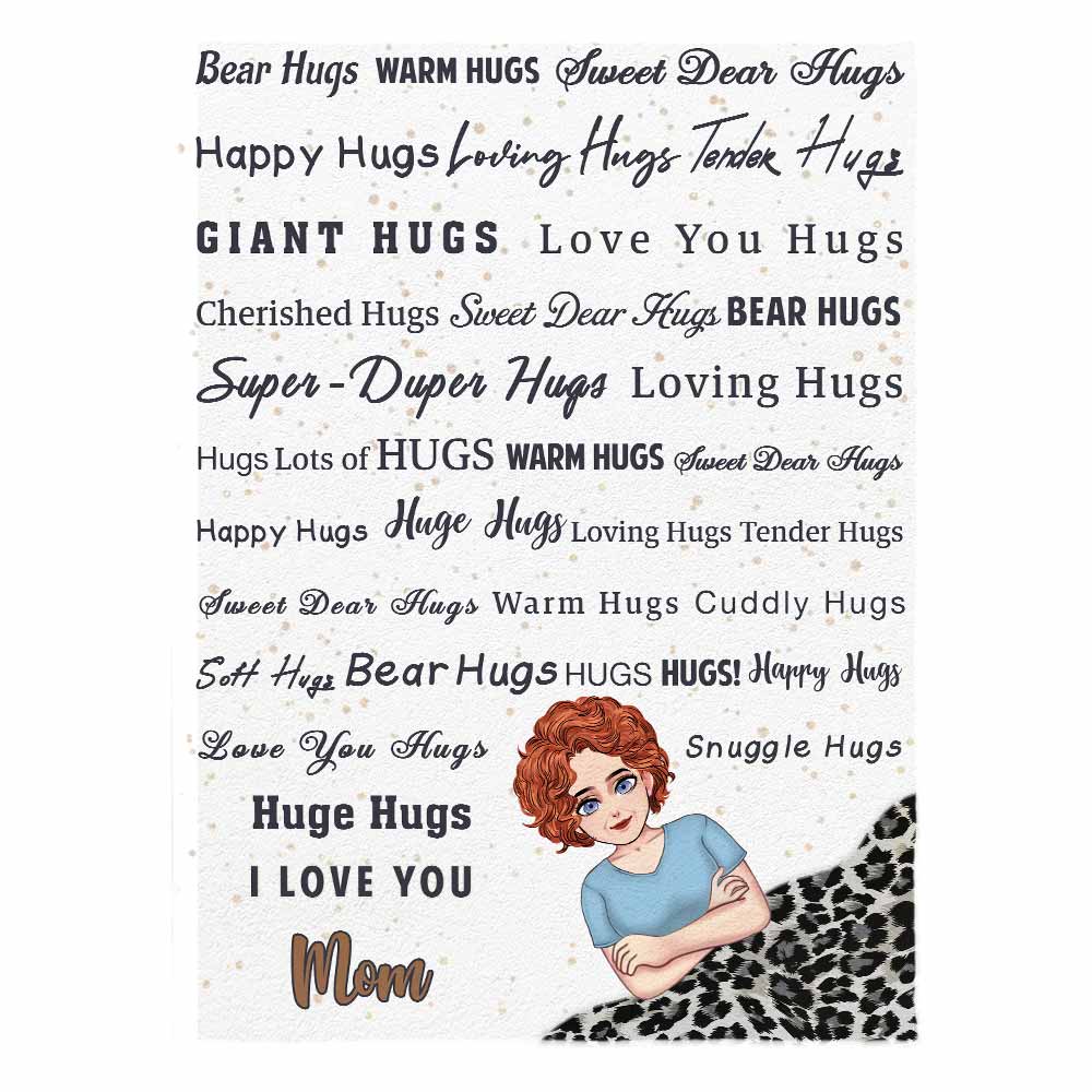 Bear Hugs Warm Hugs - Gift for mom, grandma, wife, daughter, granddaughter, girlfriend - Personalized Blanket