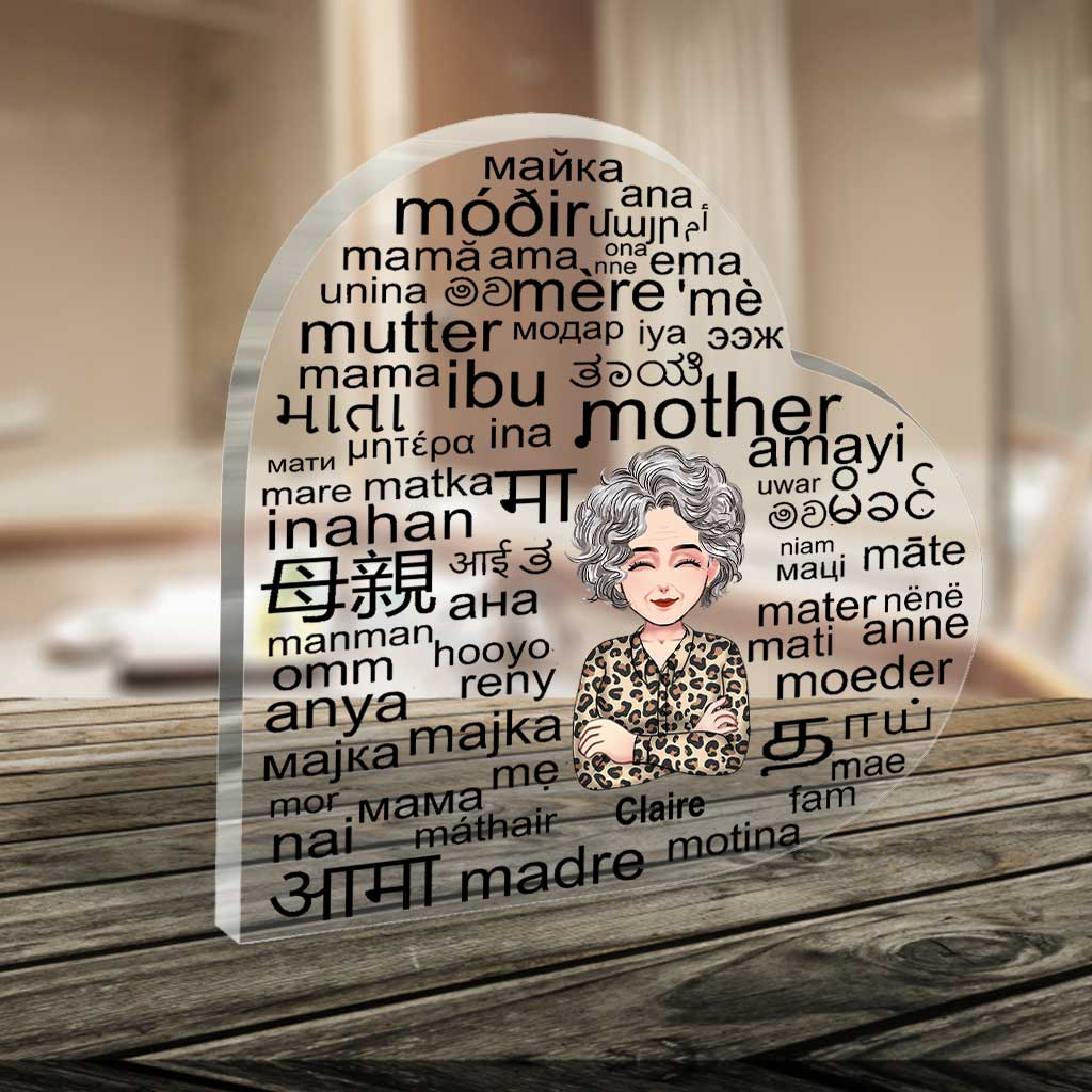 Mother International Language - Personalized Mother's Day Mother Custom Shaped Acrylic Plaque