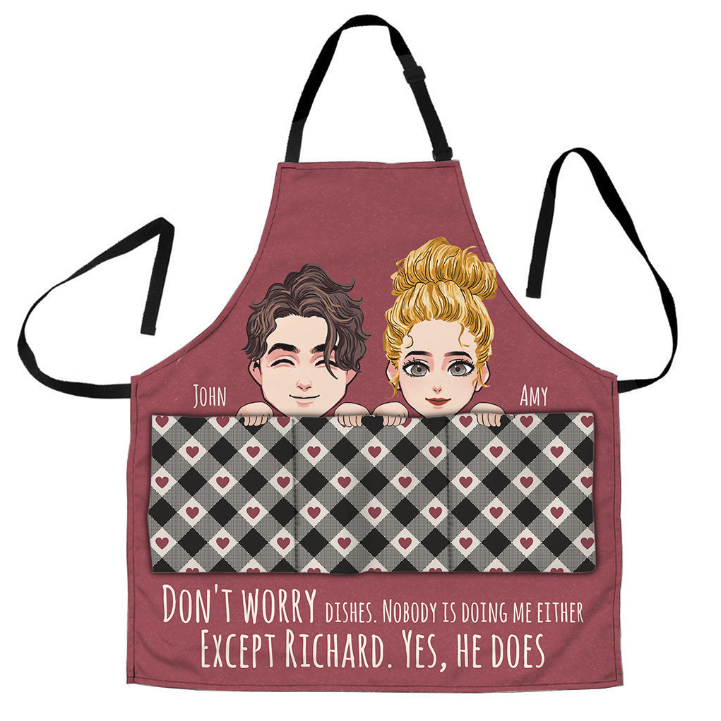 Don't Worry Dishes - Personalized Couple Couple Apron
