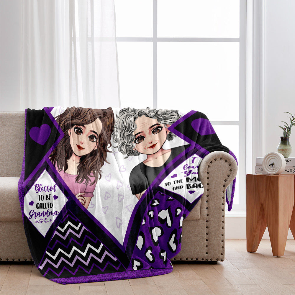 Grandma And Grandchildren - Personalized Mother's Day Grandma Blanket