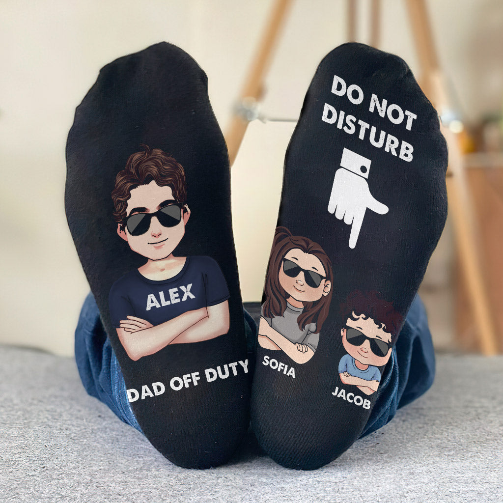 Dad Off Duty - Personalized Father Socks