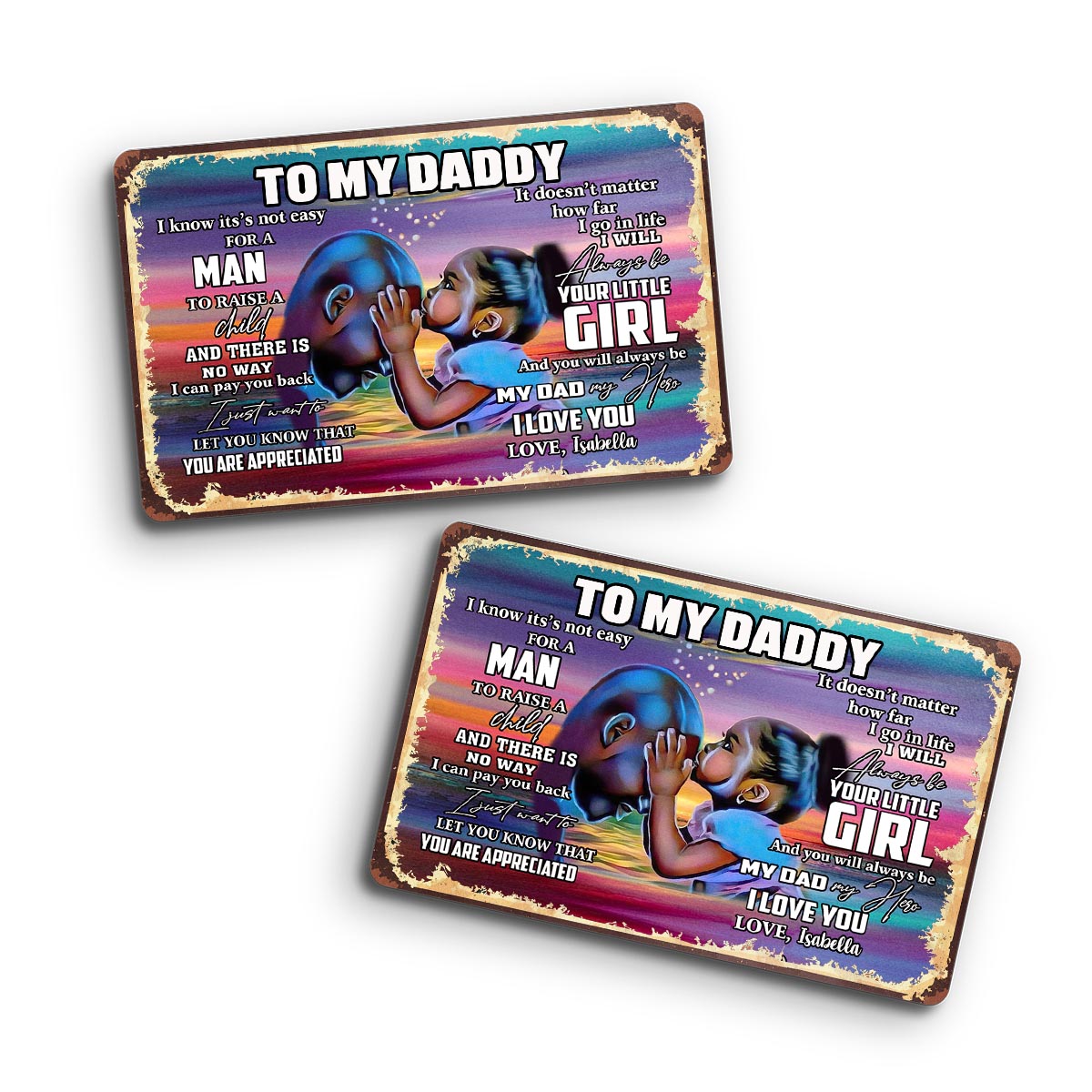 To My Daddy - Personalized African American Wallet Insert Card