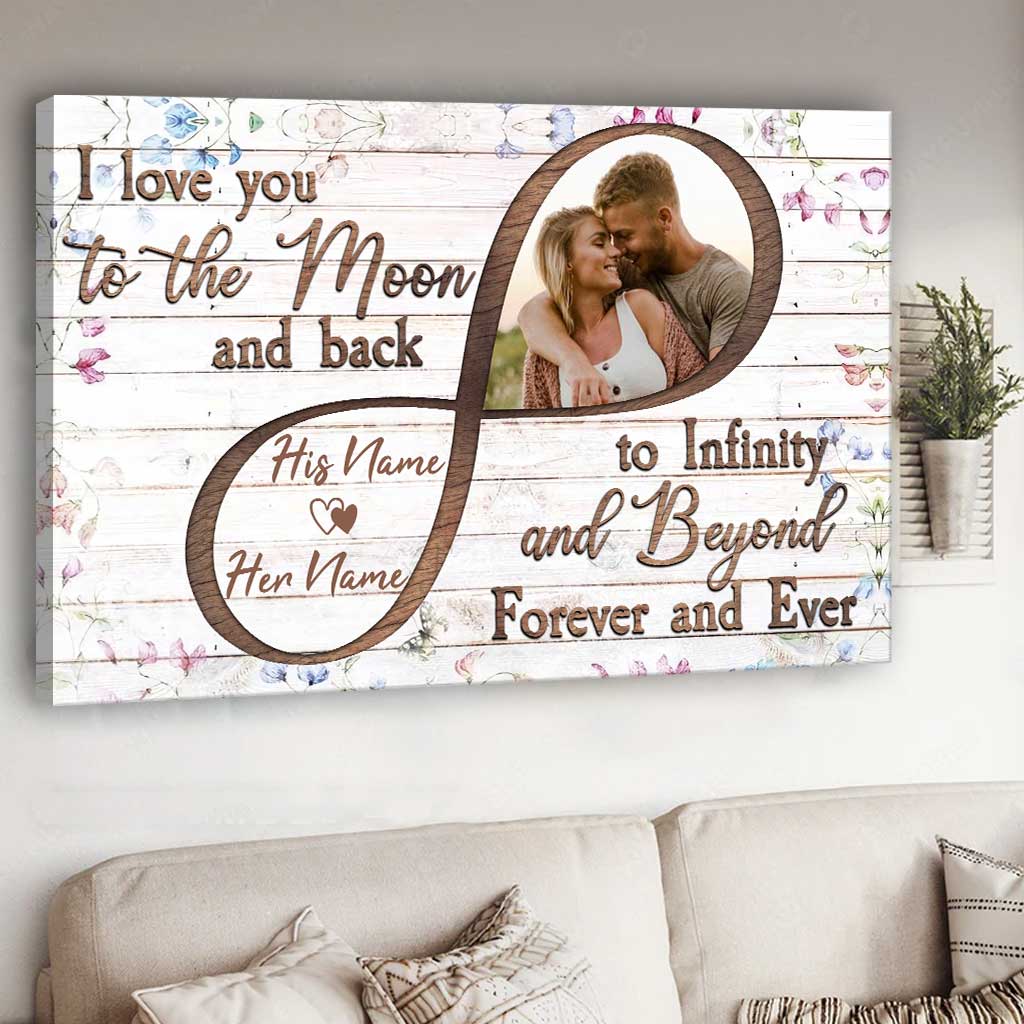 I Love You to Infinity and Beyond - Personalized Couple Canvas And Poster
