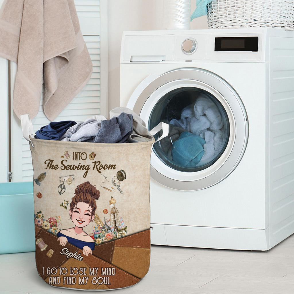 And Into The Sewing Room I Go - Personalized Sewing Storage Basket