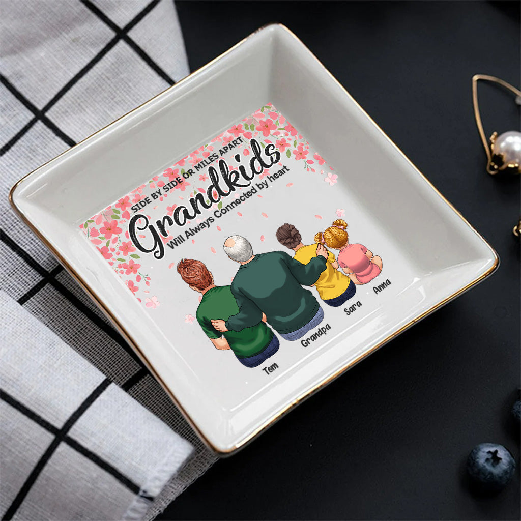 Side By Side - Gift for grandma, grandpa - Personalized Jewelry Dish