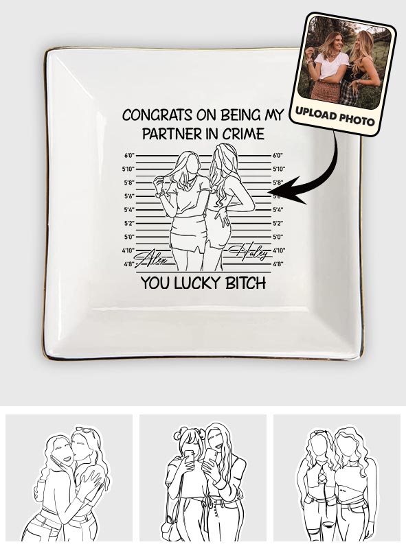 Herzlichen Glückwunsch, dass du mein Komplize bist! – Geschenk für eine Freundin – Personalisierte Schmuckschale