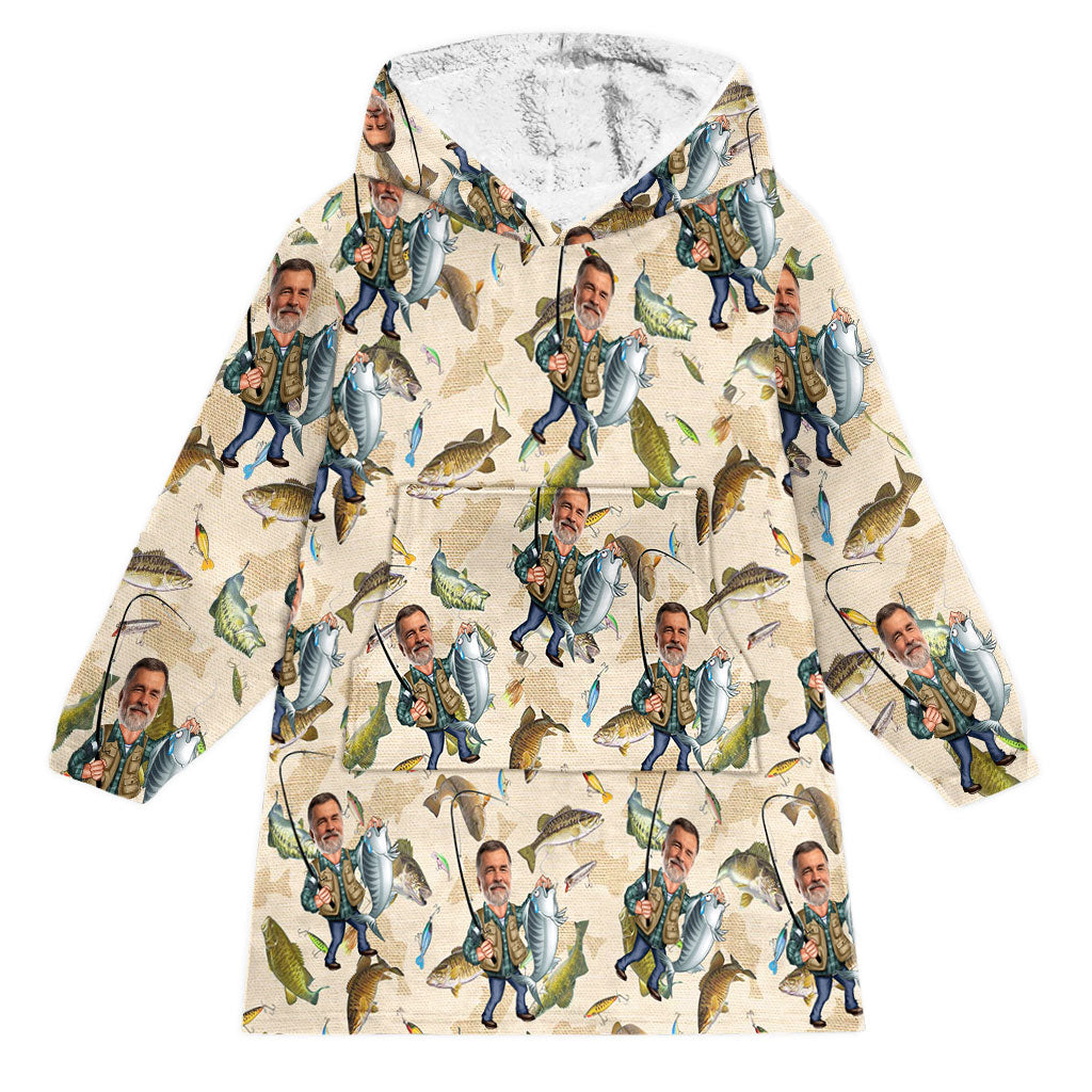 Lustiges Angelmotiv – Personalisierte Angeldecke mit Foto