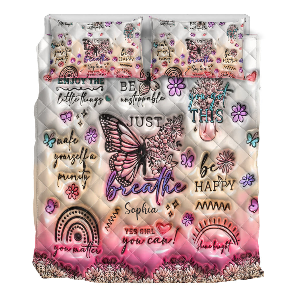 Positive Affirmationen Schmetterling - Personalisierte Schmetterlings-Bettwäschegarnitur