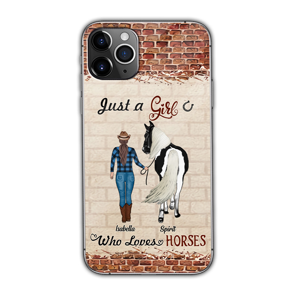 Une fille qui aime les chevaux - Coque de téléphone personnalisée avec motif cheval