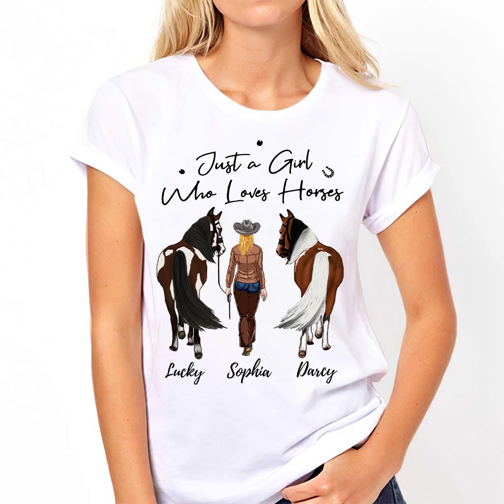 Just A Girl Who Loves Horses - Personalized Horse T-shirt & Hoodie