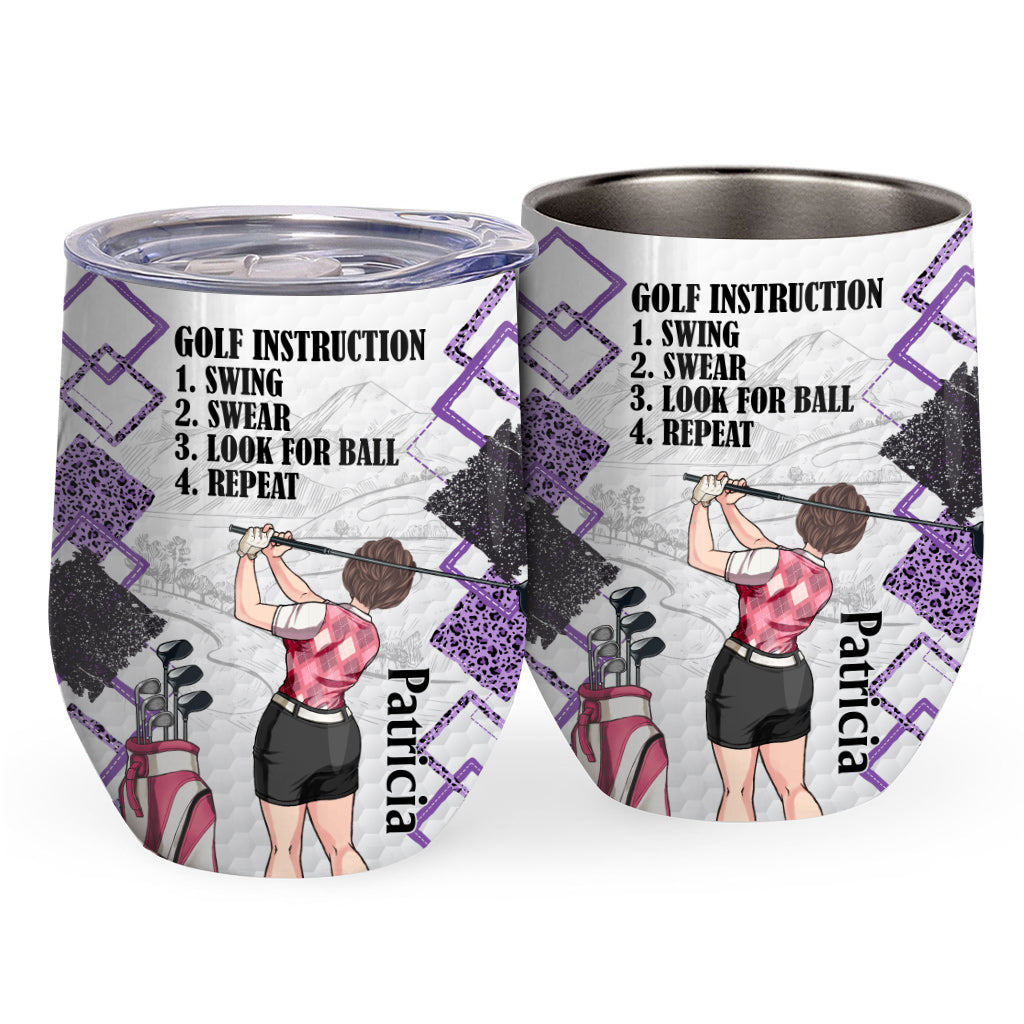 Just A Girl - Golf gift for her, wife, mom, grandma, girlfriend - Personalized Wine Tumbler