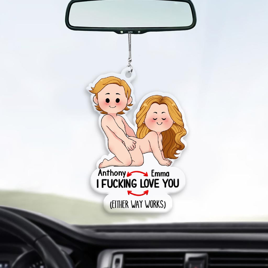 I Love You - gift for husband, wife, boyfriend, girlfriend - Personalized Transparent Car Ornament