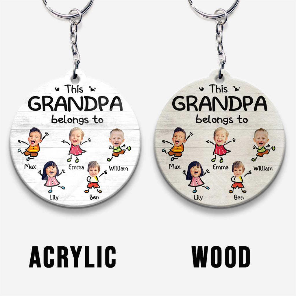 This Grandpa Belongs To - Personalized Grandpa Keychain