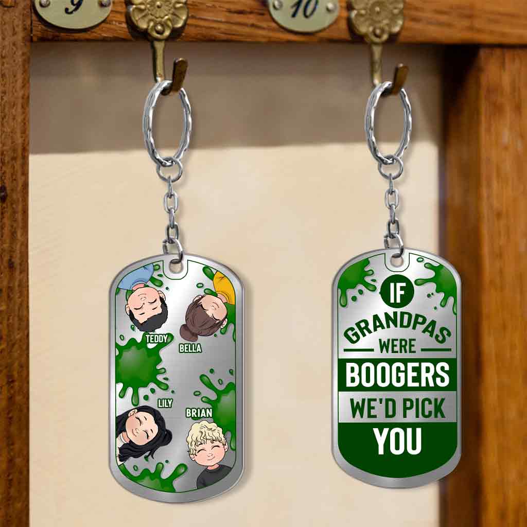 We' Pick You - Personalized Father's day Grandpa Stainless Steel Keychain