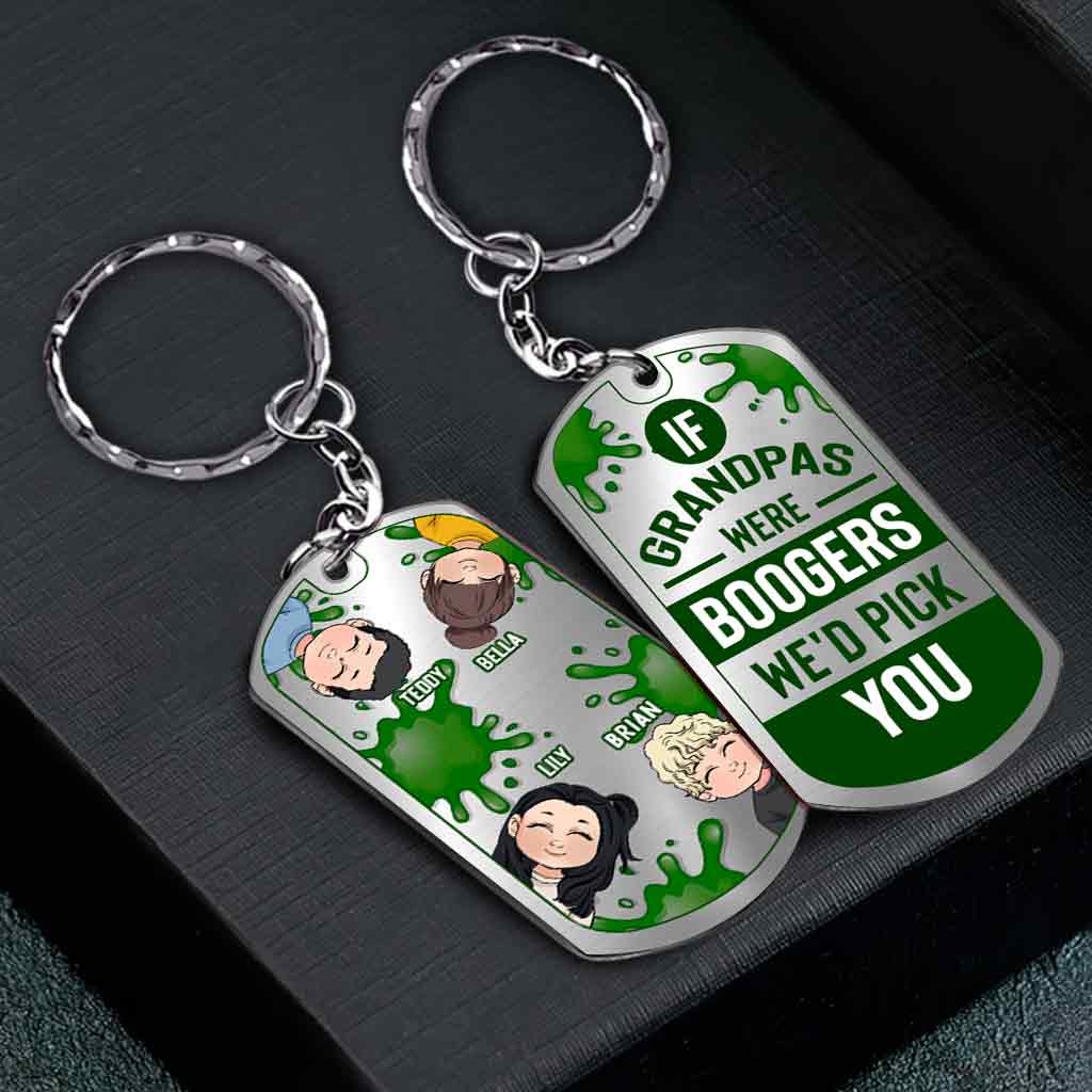 We' Pick You - Personalized Father's day Grandpa Stainless Steel Keychain
