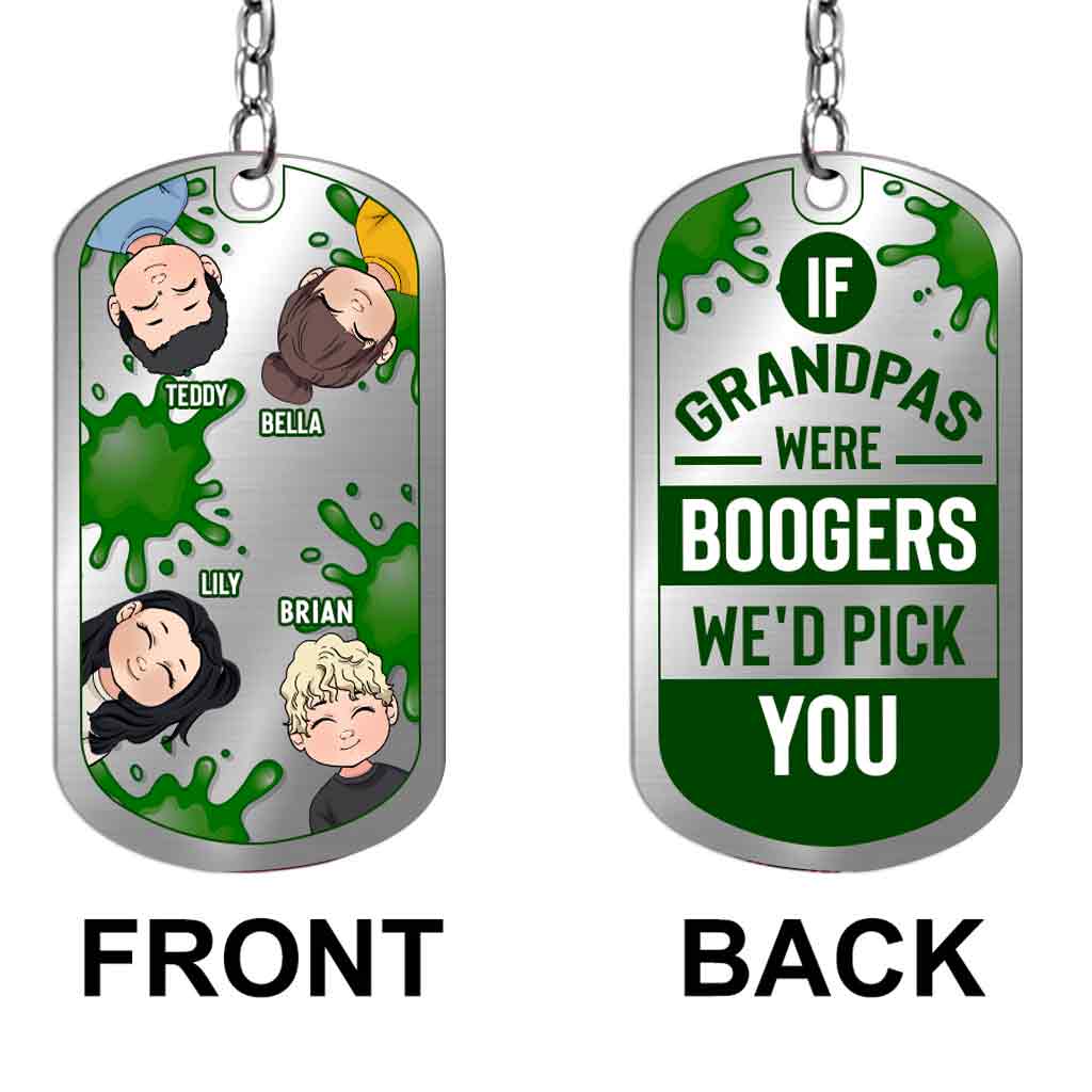 We' Pick You - Personalized Father's day Grandpa Stainless Steel Keychain