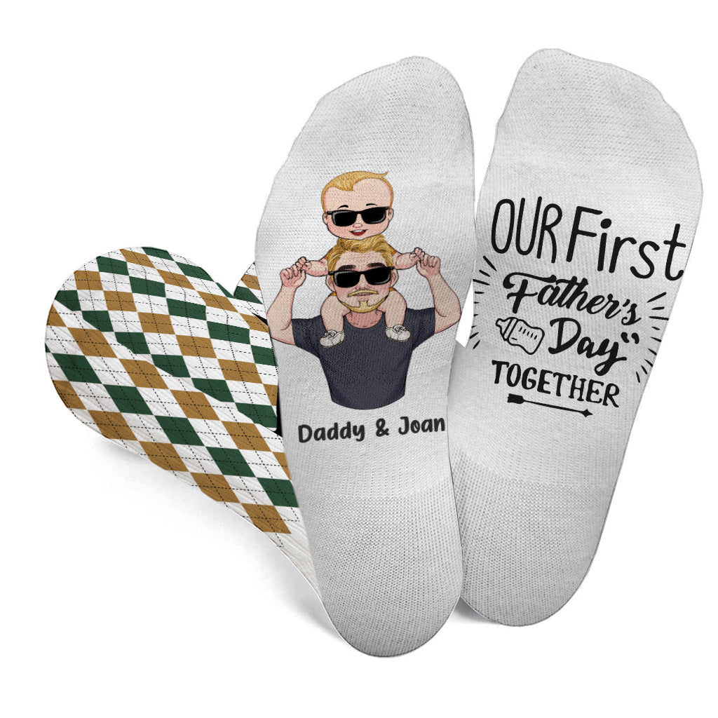 Our First Father's Day Together - Personalized Father Socks