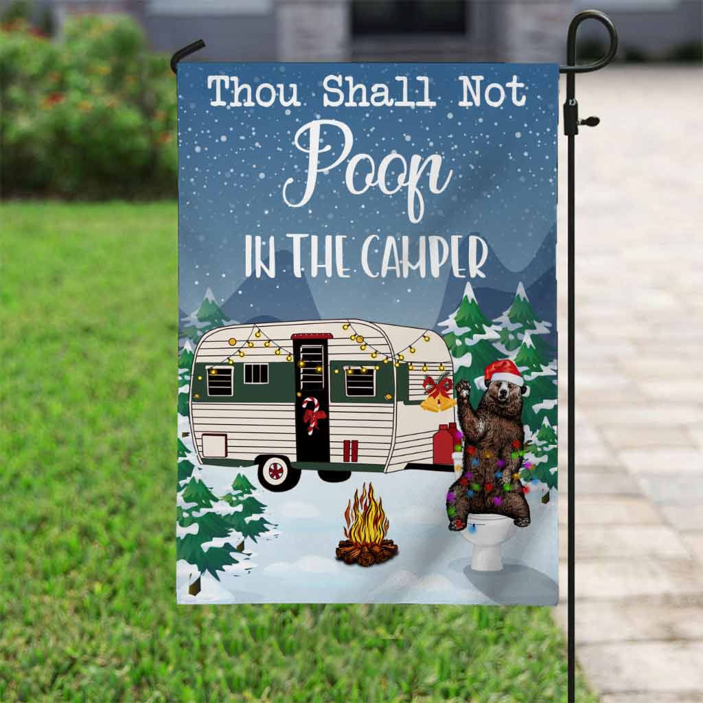 Thou Shall Not Poop In The Camper - Personalized Camping Garden Flag