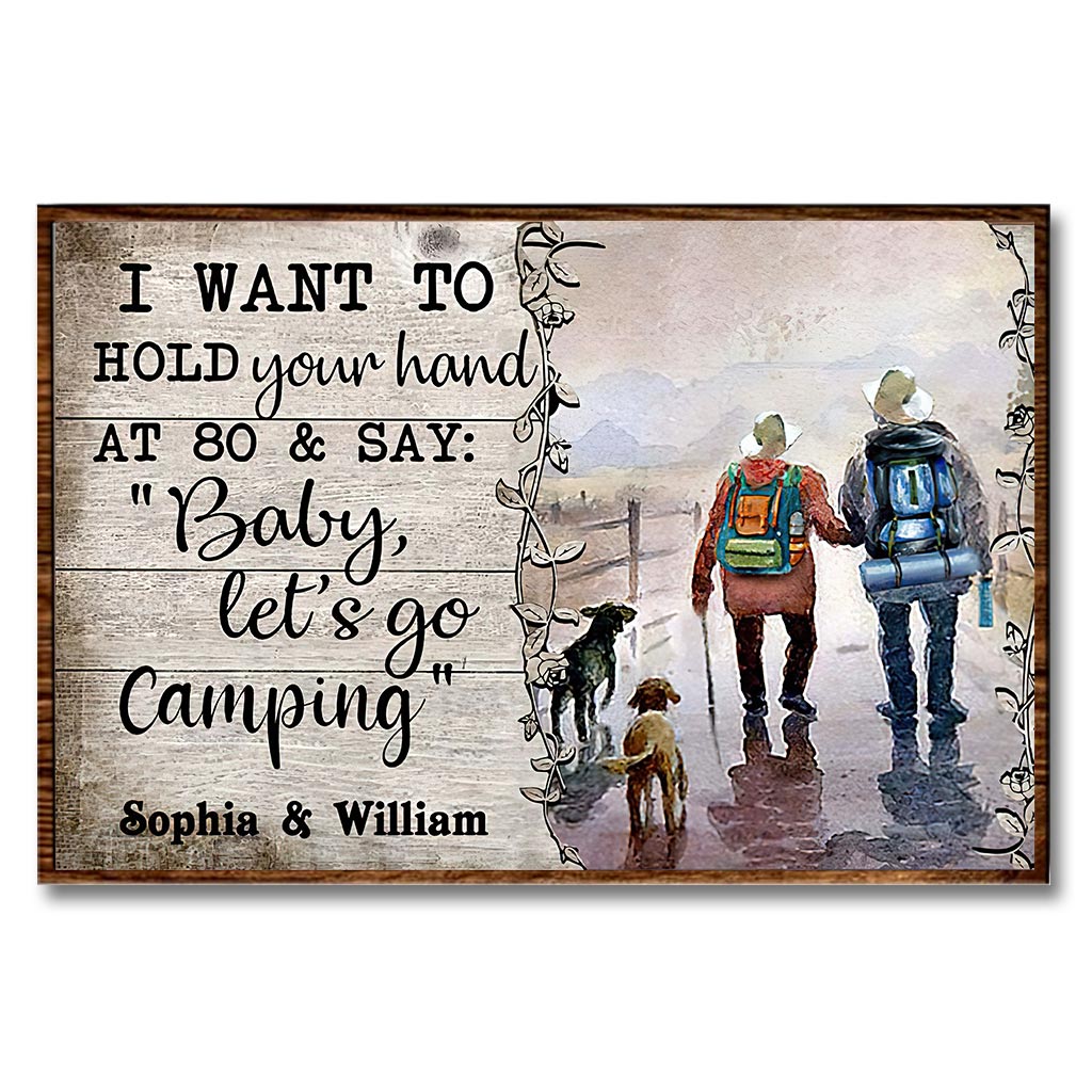 Je veux te tenir la main - Affiche de camping personnalisée 1121